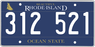 RI license plate 312521