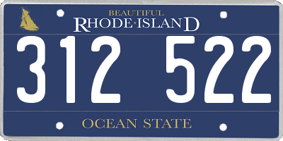 RI license plate 312522