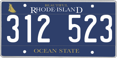 RI license plate 312523