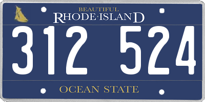 RI license plate 312524