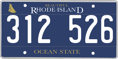 RI license plate 312526