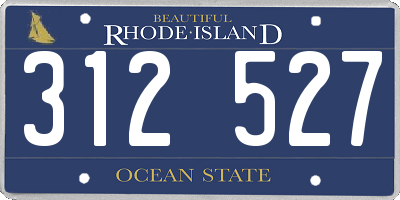 RI license plate 312527