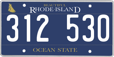RI license plate 312530