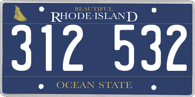RI license plate 312532