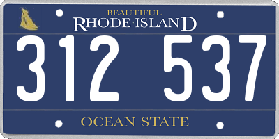RI license plate 312537