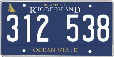 RI license plate 312538