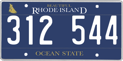 RI license plate 312544