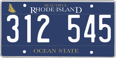 RI license plate 312545