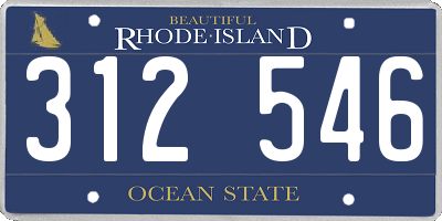 RI license plate 312546