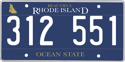 RI license plate 312551
