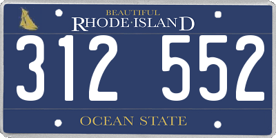 RI license plate 312552