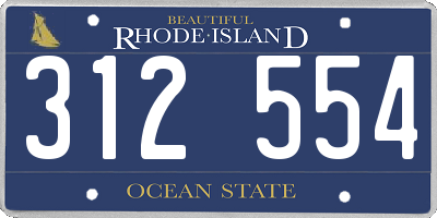 RI license plate 312554