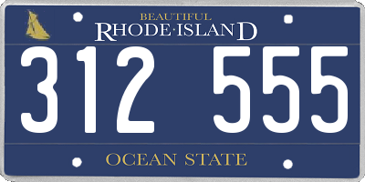 RI license plate 312555