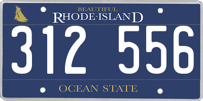 RI license plate 312556