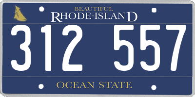 RI license plate 312557