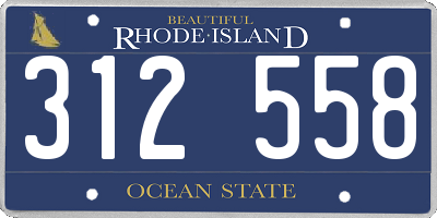 RI license plate 312558