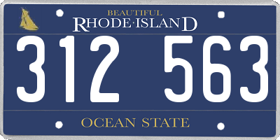 RI license plate 312563