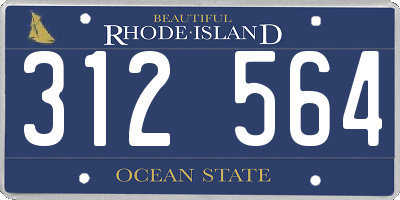 RI license plate 312564
