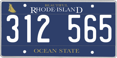 RI license plate 312565