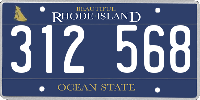 RI license plate 312568