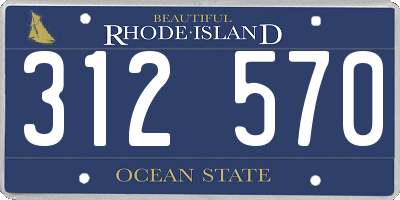 RI license plate 312570