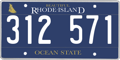 RI license plate 312571