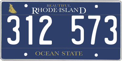 RI license plate 312573