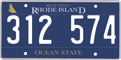 RI license plate 312574