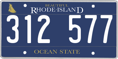 RI license plate 312577