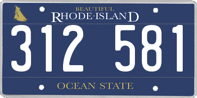RI license plate 312581