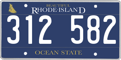 RI license plate 312582