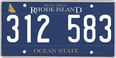 RI license plate 312583