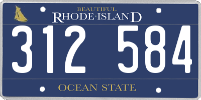 RI license plate 312584