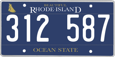 RI license plate 312587
