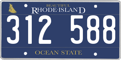 RI license plate 312588