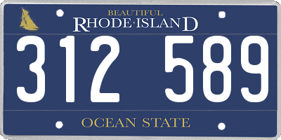 RI license plate 312589