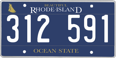 RI license plate 312591