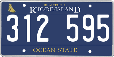 RI license plate 312595