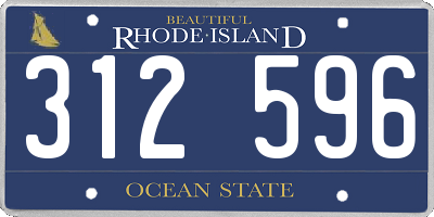 RI license plate 312596