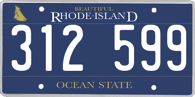 RI license plate 312599