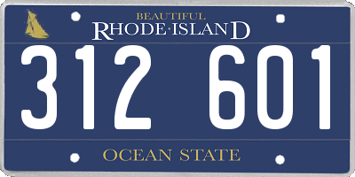 RI license plate 312601