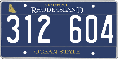 RI license plate 312604