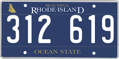 RI license plate 312619