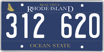 RI license plate 312620