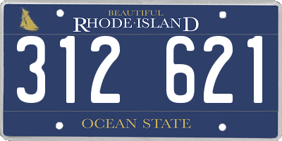 RI license plate 312621
