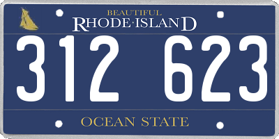 RI license plate 312623