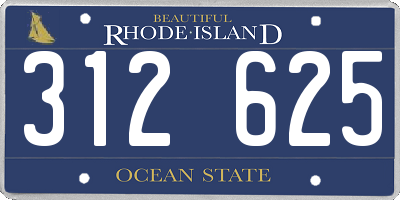 RI license plate 312625