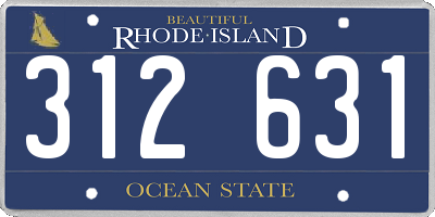 RI license plate 312631