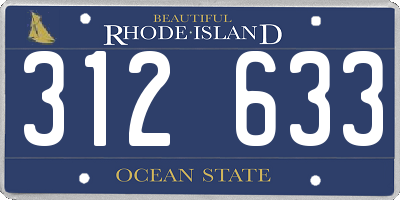 RI license plate 312633