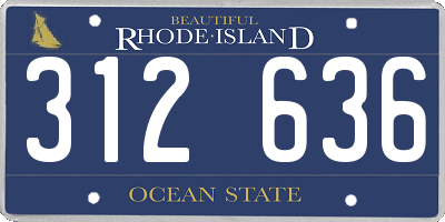 RI license plate 312636